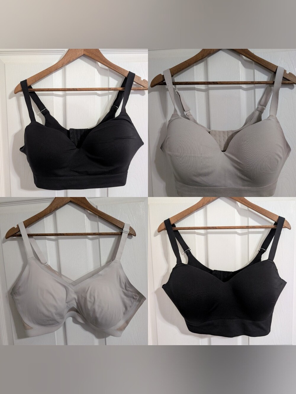 Truekind Womens Bra Lot of 4 Honeylove Black Beige Ivory *stains*